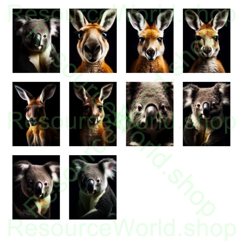 Marsupial Marvels: 10 Captivating Koala & Kangaroo Portraits in 8K Resolution