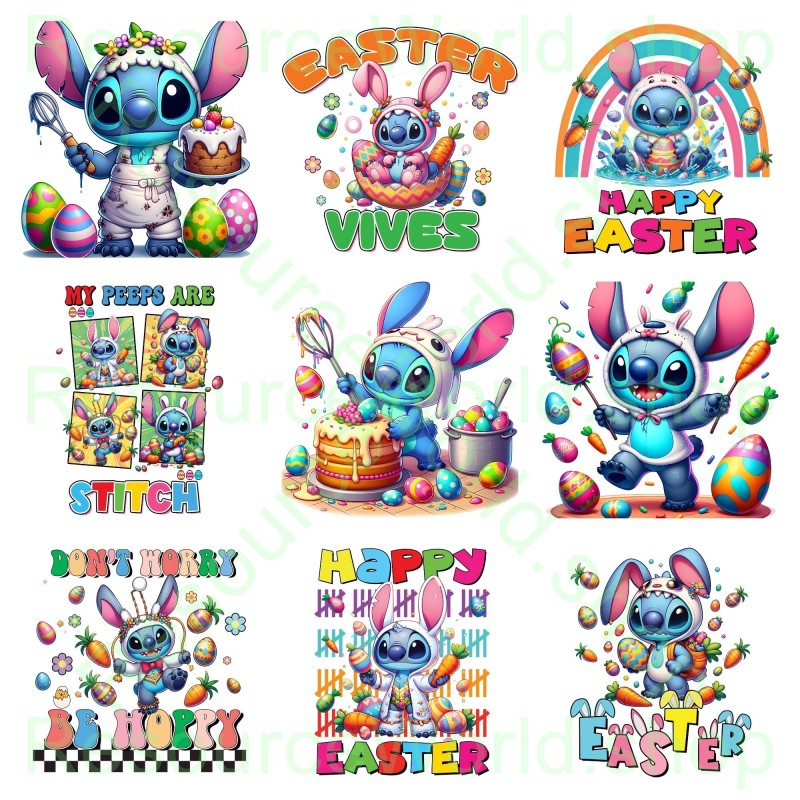 Stitch’s Eggcellent Easter: 12 Vibrant 4K PNG Graphics