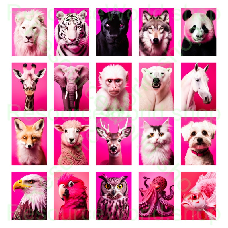 Rosy Realm: 20 Striking Animal Portraits in Stunning 8K Clarity